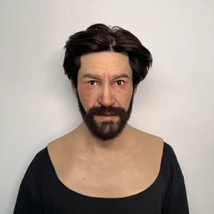 High Quality Silicone Full Head Male Mask Soft Face Headgear for Crossdresser Transgender Cosplay Party Makeup