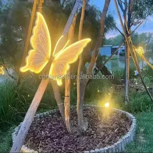 Outdoor Decorative Wedding Lights with LED Butterfly Patterns and Motion Effects, Perfect for Party and Wedding Decorations