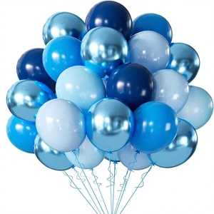 Metallic Blue Round Latex Balloons 60Pcs 12Inch Kit for Birthday Wedding Anniversary & Party Decoration