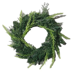 Green Christmas Wreath with Multiple Different Branches for Outdoor Indoor Winter Wall Hanging Christmas Decorations