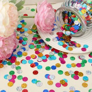 Multicolor Sparkle Foil Confetti Glitter Round Confetti Birthday Scatter Table Metallic Sequin Sprinkles Circle Dots Decorations