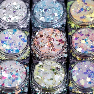 12 Colors Blingbling High Flash Holographic Mix Chunky Glitter