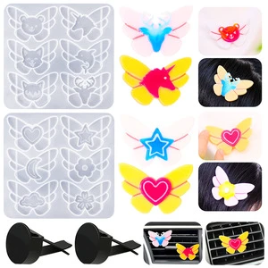 Yuye Butterfly Hair Pin Barrette Resin Casting Molds Silicone Mold Car Air Freshener Decoration Hair Claw Mold for Resin
