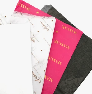 Custom Gift Wrapping Paper Clothing Tissue Paper Acid-free Recyclable Colored Lint-free Silk Sheet for Boutique Shoe Box Wedding