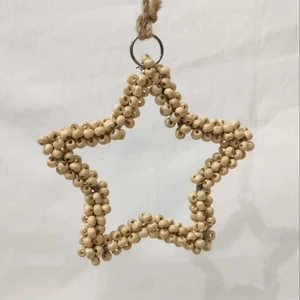 Handmade Durable High Quality Christmas Tree Hanging Ornament Customized Size Color Star Design Beads Wire Wrap Metal Glass