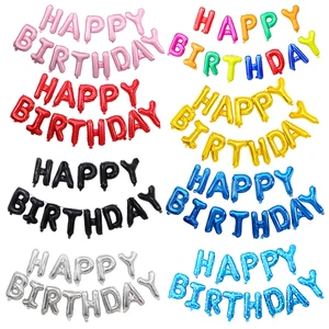 40 cm 16 Inch Happy Birthday Latex Balloon Set Foil Material Helium Inflated for Party Decorations and Gifts