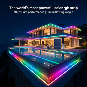 Commercial Decor Solar Powered LED Strip Light IP67 Waterproof Warm Glow String Light for Landscape Bistro Wedding Party Garden