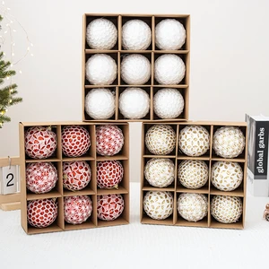 Light Luxury Christmas Ball Set Hollowed Out Christmas Tree Decoration Pendant Gift Box Set