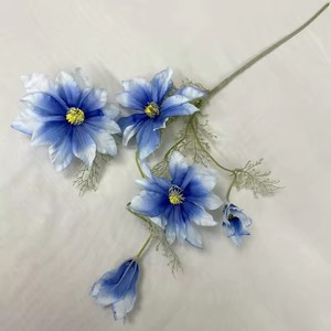 Hot Sale Wedding Theme Light Blue Series Silk Plastic Flower Ceiling Arrangement Wedding Wall Decorations ROMANTIC QJ Brand