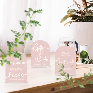 High Quality Custom Modern Acrylic Wedding Table Sign Unique Decoration with Signature Area and Blessing Message for Guests