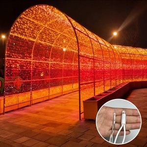 Warm White LED Curtain Fairy Metal Backdrop String Lights Arch Frame Lighting Modes Hanging Decor