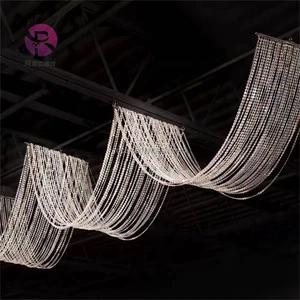 Wedding Hall Acrylic Ceiling Light Restaurant Ceiling Decorative Long Drop Light for Wedding Party Supplies