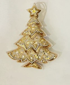 Handmade Soft Embroidered Beaded Cotton Sequin/Glitter Eco-Friendly Christmas Decorations Customized Color Ornament Butterfly