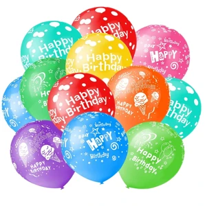 Huaien Factory 12 Inch Happy Birthday Party Decoration Print natural Latex Balloon Wholesale Party Items Suppliers