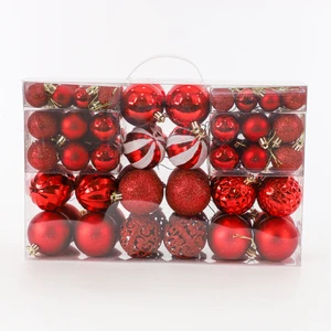 Cheap Price High Quality Red Plastic Christmas Ball Xmas Tree Hanging Ball Set