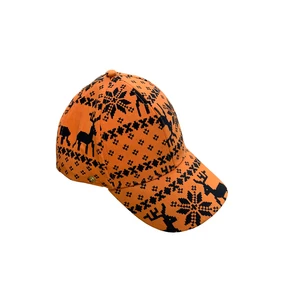 Winter Warm Wide Brim Baseball Cap Christmas Xmas Pattern Fluffy 6-Panel Sports Hat for Outdoor Party Daily Use