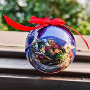 Christmas Tree Decorative Pendant Christmas Ball 8cm Party Commemorative Ball Color Sticker Foam Ball