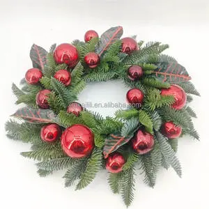 Factory Custom Nobelson Pine Christmas Wreath Decoration Home Decoration Christmas Ball Wreaths