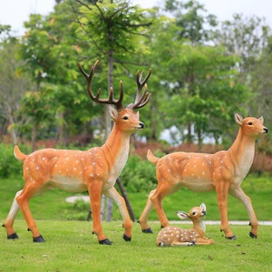 Plum Blossom Deer Sculpture Resin Simulated Animal Scenic Spot Park Farm Lawn Christmas Decoration Garden Courtyard Ornament