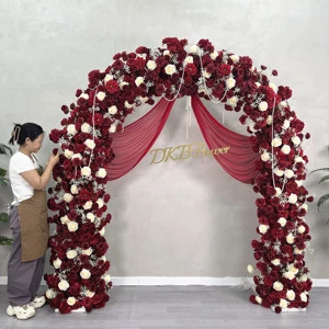 Golden Supplier Silk Artificia Flower Arch With Stand for Wedding Event Party Decoration
