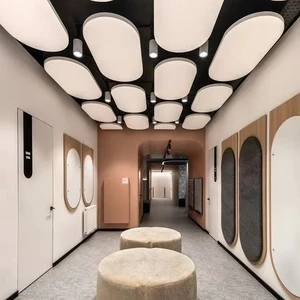 Qinsound Modern Fireproof Acoustic Ceiling Tiles 2x4 Hanging Baffles For Restaurant Hospital Gym & Supermarket Decoration