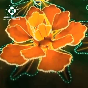 Dynamic Rose Motif RGBW Lamp for Wedding Parties Festive Outdoor Landscape Lighting Luminous Flower Plaza Decorations