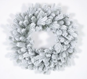 Wholesale Artificial Lighted White Snowing Christmas Wreaths Decoration Xmas