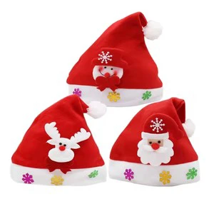 Santa Claus Plush Christmas Hat Xmas Festival Party Decoration Non Woven Soft Hats Children Adult Classic Santa Christmas Hat