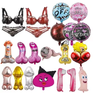 Bachelor Foil Balloon Breast Sexy Bride Groom Sexy Adult Valentine Tricky Hen Rainbow Pride Party Decoration Helium Balloon
