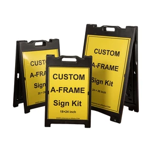18x24 Inch Custom A-Frame Sign Kit Plastic Foldable Sandwich Board Portable Sidewalk Sign For Shopping Mall Public