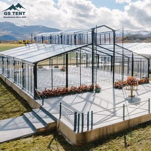 Large Luxury Aluminum Frame Clear Marquee Event Transparent Glass Wall Atrium Orangery Party Venue Wedding Tents For 500 Guests