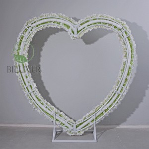 Wedding Flower Arch White Hydrangea Heart Arch Backdrop Decoration 2 Meter Customized Flower Arch