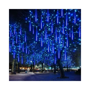 50cm/80cm Outdoor Waterproof 10 Tube LED Meteor Shower Pendant Light Christmas Romantic Atmosphere Wedding Holiday Decoration