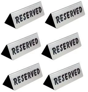 2024 Premium Logo Designs Reserved Table Signs Tent Stainless Steel for Wedding Restaurants Ceremony Hotels