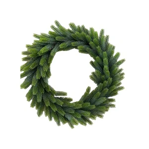 100% PE Fireproof Christmas Wreath and Garland Set for Door Hanging