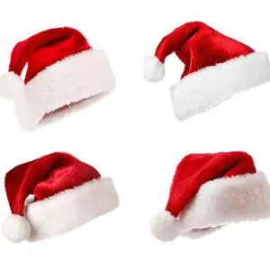 New Year Plush Christmas Hat for Adults Big Plush Ball Christmas Red Santa Claus Hat Merry Christmas Festival Decor