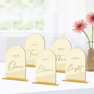 Gold Mirror Acrylic Arch Table Numbers for Wedding Reception Inch Gold Acrylic Wedding Table Signs