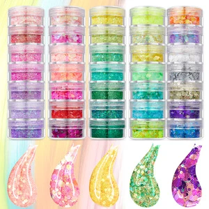 Private Label 7pcs Glitter Glue Sets Eye Shadow Lip Glitter Glue Party Party Pink Set