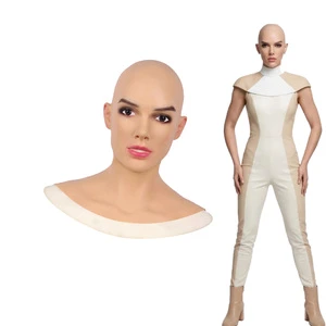 Customize Realistic Facemask Artificial Head Cover Silicone Sexy Mask for Crossdressing Cosplayer Party Decoration