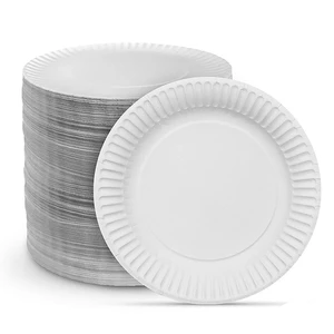 Sugarcane Bagasse Eco-Friendly Disposable Food Contact Safe Party Supplies White/Natural Butterfly/Cake Paper Plates Frost