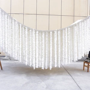 EG-WDV81 Ceiling Hanging Decoration Luxury Wedding Artificial Decoration Roll up White Red Fabric Flower for Ceiling