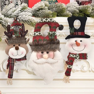 Cross-border Christmas Cloth Door Hanging Ring Decoration Doll Old Man Snowman Deer Pendant Decorations Christmas Gifts