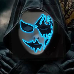 Halloween Costumes Cosplay Mask Men Women Full Face Mask Decorative Glowing Headwear Mask