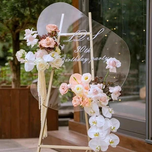 Customize Wedding Welcome Acrylic Sign with Hand-drawn UV Printing Transparent Clear Sheet and Sign Holder-WALGLAS Brand