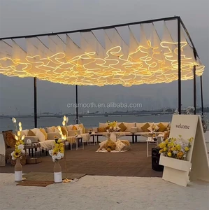 SMOOTH Event Ceiling Decoration RGB Light All Color Available Wave Shape Ceiling Drape Wedding Stage Decoration