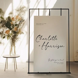 Custom Floor Standing Metal Frame Wedding Welcome Sign Stand Wedding Welcome Sign Board