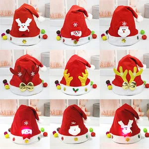 Glow Santa Claus Christmas Hat for Children & Adults-Small Size Christmas Decorations & Gift