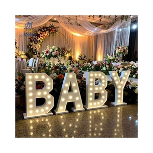 4ft Outdoor Waterproof Wedding Signage Decor Marry Me Light up Big Giant Metal Number Marquee Letter Led Sign for Event Party