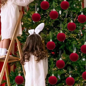 Christmas Hanging Ornaments Christmas Balls Xmas Tree Ball Ornaments Party Christmas Tree Decorations Xmas Tree Velvet Balls