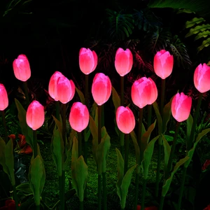 IP65 Waterproof DC24V 0.5W 70cm Height Tulip Flower Lamp Christmas Wedding Decorations Outdoor Plastic Flower Lights